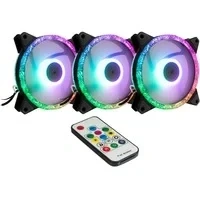 Abbildung von Inter Tech Lüfter 120 * 25 ARGUS RGB FAN SET RS 07, 3X LED