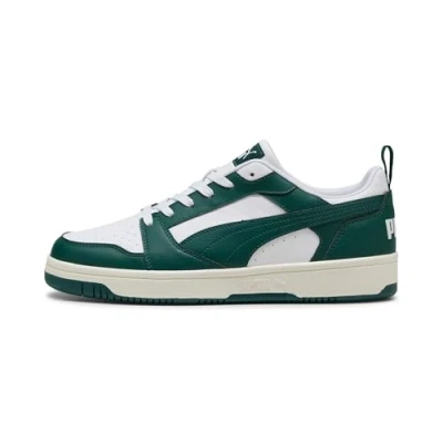 Abbildung von Puma Rebound V6 Unisex Sneaker low, Größe: 36, Dark myrtle/warm white Lederimitat/textil