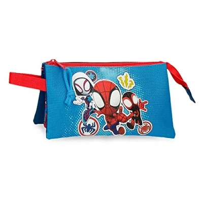 Abbildung von Marvel Go Webs Federmäppchen mit drei Fächern, Blau, 22 x 12 5 cm, Polyester