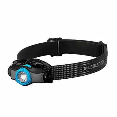 Abbildung von Ledlenser MH3 Outdoor Stirnlampe LED, Schwarz/Blau, 200 Lumen, fokussierbar, Leuchtweite 130m, Leuchtdauer bis 35h, Metallclip, inkl. Batterie, Kopflampe