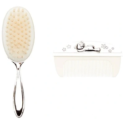 Abbildung von Widdop &amp; Bingham cg309 C Geschenk Set zur Geburt/Taufe, Bürste Kamm, versilbert 16,2 x 8,2 5,6 cm