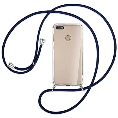 Abbildung von mtb more energy® Handykette kompatibel mit Huawei P9 Lite Mini, Y6 Pro 2017 (5.0&#039;&#039;) dunkelblau Smartphone Hülle zum Umhängen Anti Shock Full TPU Case