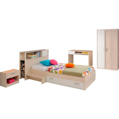 Abbildung von Parisot Jugendzimmer Set &quot;Charly&quot;, (Set, 6 tlg., Schrank, Bett, Regal, Nachttisch, Schreibtisch)