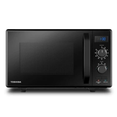 Abbildung von Toshiba Mikrowelle 900 W, 23 l, MW2 AG23P (BK) mit Grillfunktion 1050 8 automatische Menüs, ECO Funktion, Drehteller Positionsspeicher, Schwarz