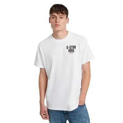 Abbildung von G Star Engine BACK Graphic Loose Tshirt print, Herren, Größe: Small, White