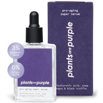 Abbildung von Pro Aging Serum Natürliches Anti Gesichtsserum mit Hyaluronsäure + Vitamin C für alle Hauttypen Vegane Naturkosmetik ohne Zusatzstoffe Hyaluron Plants Are Purple
