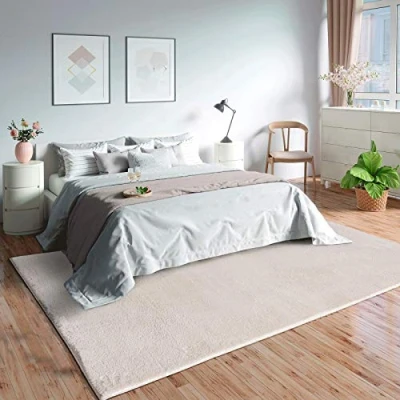 Abbildung von Mia&#039;s Teppich Olivia Wohnzimmer/Schlafzimmer waschbar 160x220 cm, Creme