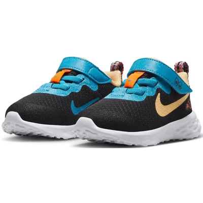 Abbildung von NIKE Performance Revolution 6 LIL (TDV) Trainingsschuh für Kinder, Größe: 21, Black/melon tint/blue lightning/total orange Schuhe