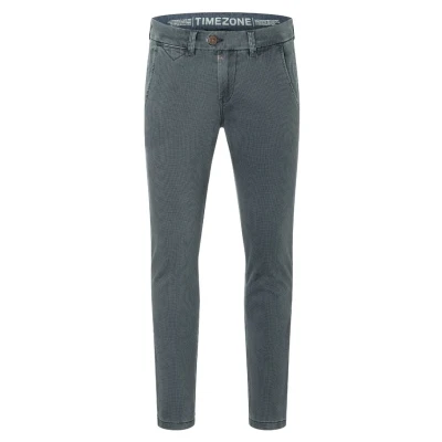 Abbildung von Timezone Herren Chino Hose Slim JANNOTZ Fit Braun Grau Grün Baumwolle, Größe:32W / 32L, Farbe:Anthra Minimal 9896