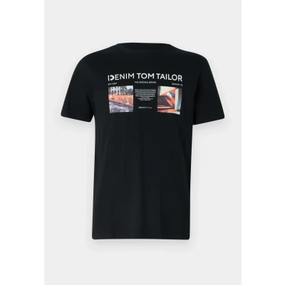Abbildung von TOM Tailor Denim Photo Tshirt print, Herren, Größe: Small, Black