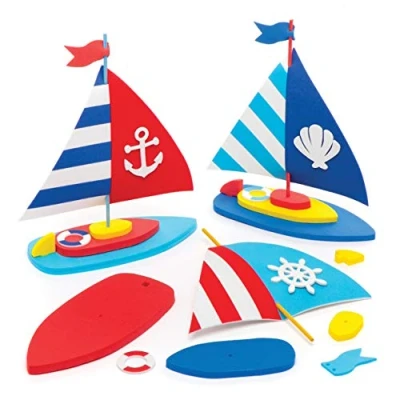 Abbildung von Baker Ross Bastelsets „Segelboot“ (3 Stück) Modellboot für Kinder zum Basteln von Spielzeugbooten, Mittel