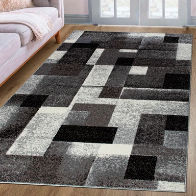 Abbildung von Teppich Corine, my home, rechteckig, Höhe: 9 mm, mit besonders weichem Flor, Kurzflor, modernes Karo Design