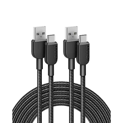 Abbildung von Anker USB C Kabel, [2 Stück 3m] Ladekabel Nylon Geflochten Schnellladekabel, auf Kabel für Samsung Galaxy S24 S23 S22 Ultra Note 20 iPhone 16 15 14 Pro Max iPad MacBook