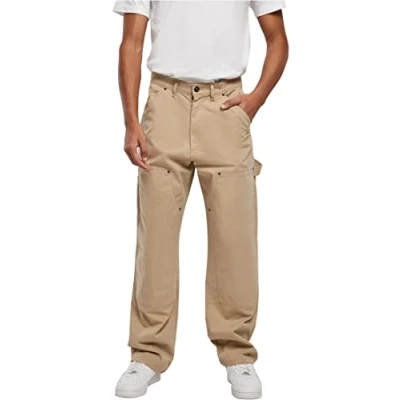 Abbildung von Urban Classics Double KNEE Carpenter Stoffhose, Herren, Größe: 32, Unionbeige