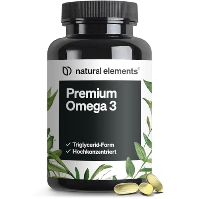 Abbildung von Premium Omega 3 120 Kapseln 1000 mg Fischöl pro Kapsel mit EPA und DHA fache Stärke: GoldenOmega® in Triglycerid Form Laborgeprüft, aufwendig aufgereinigt aus nachhaltigem Fischfang St