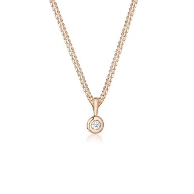 Abbildung von Elli DIAMONDS Kette mit Anhänger Kreis Solitär Rund Diamant (0.03 ct) 925 Silber,