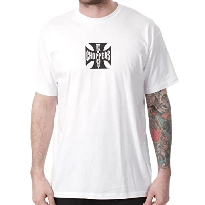 Abbildung von West Coast Choppers T Shirt Iron Cross weiß / schwarz (XXL)