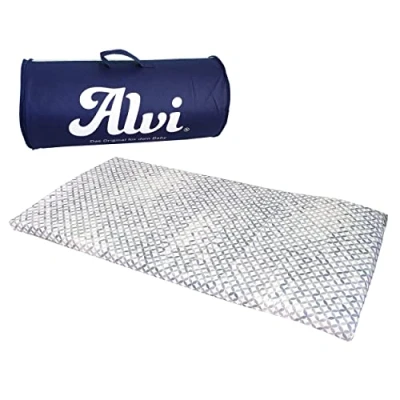 Abbildung von Alvi® Baby Reisebett Mosaik Grau, Reisebettmatratze 60x120 cm rollbar Matratze für