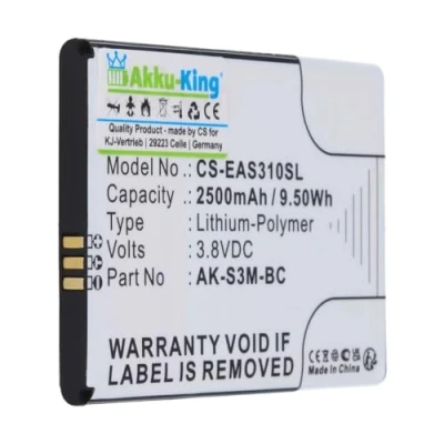 Abbildung von Akku kompatibel mit Emporia AK S3M BC Li Polymer 2500mAh Smart 3 Mini, 4,