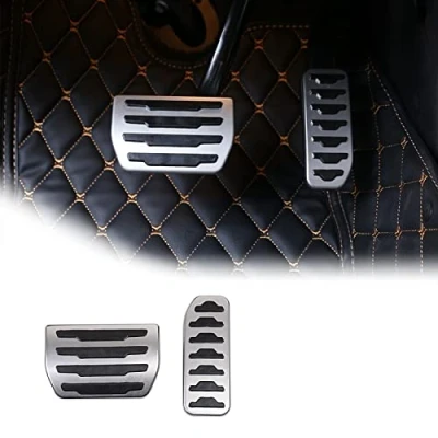 Abbildung von Aluminiumlegierung Abdeckung für Gasbremse, 2 Stück, Discovery Sport 20152019, Rangerover Evoque 20122019, XE F Pace X761Auto Zubehör