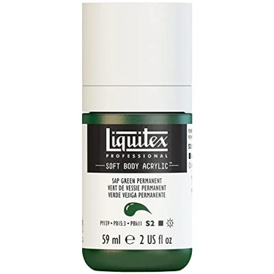 Abbildung von Liquitex 1959315 Professional Acrylfarbe Soft Body Künstlerfarbe in cremiger deckender Konsistenz, hohe Pigmentierung, lichtecht &amp; alterungsbeständig, 59ml Flasche Saftgrün Permanent