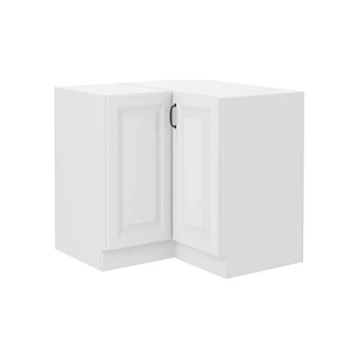 Abbildung von Küchen Preisbombe Eckunterschrank 90x90 cm Küche Stilo Weiß Küchenzeile Küchenblock Einbauküche Landhaus