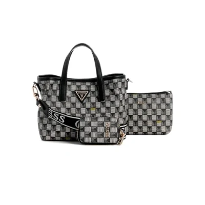 Abbildung von Guess WAVE MINI TOTE SET Handtasche, Damen, Größe: One Size, Mehrfarbig/schwarz