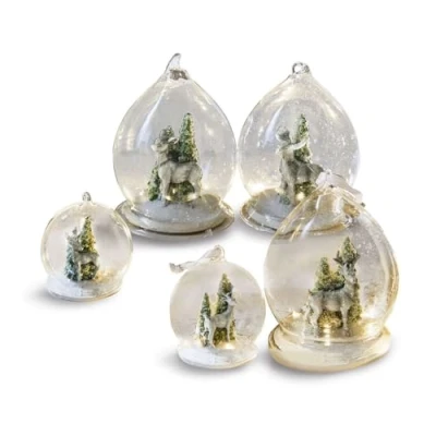 Abbildung von Mirabeau Christbaumschmuck Weihnachtsschmuck 5er Set Winterforest klar (5 tlg), Weihnachtsdeko