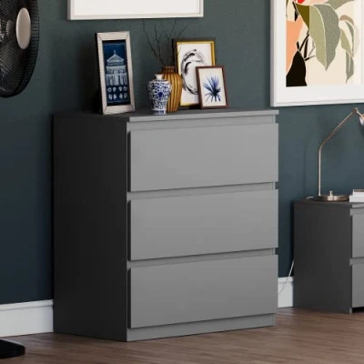 Abbildung von Vida Designs Kommode Denver, Grau, 3 Drawer