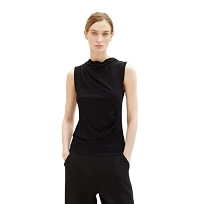 Abbildung von TOM TAILOR Damen 1036799 Top, 14482 Deep Black, L