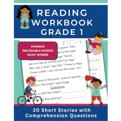 Abbildung von Reading Workbook Grade 1: 20 Short Stories Learn to Read with Phonics, Sight Words and Decodable (Grade 1 Reading, Writing Spelling Workbooks)