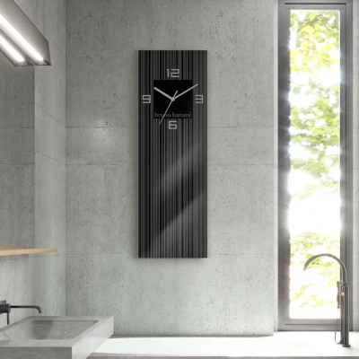 Abbildung von Bruno Banani Wanduhr &quot;Thin Stripes auf Glas&quot;, analog, 20 cm