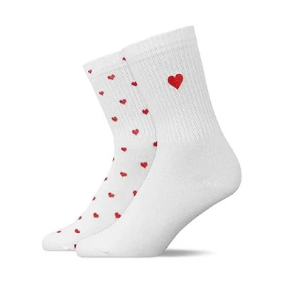 Abbildung von SNOCKS Tennissocken Hohe Sportsocken Love Special (2 Paar) aus Bio Baumwolle, mit Herz Design
