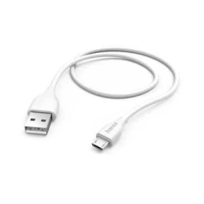 Abbildung von Hama Ladekabel USB A auf Micro USB, 1,5m (Schnellladung, Handy Ladekabel, Datenkabel, Kabel, Handykabel, Typ A, maximal kompatibel) weiß