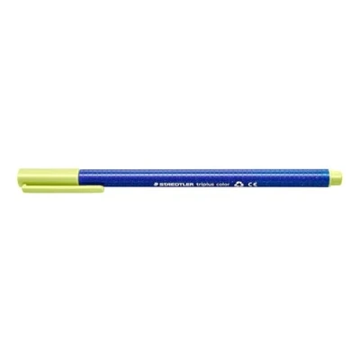 Abbildung von STAEDTLER Filzstifte triplus color, limonengrün, dreikant, stabile, eindrucksichere Spitze, Linienbreite ca. 1 mm, kindgerecht, Made in Germany, 10 fibre tip pens im Kartonetui, 323 53