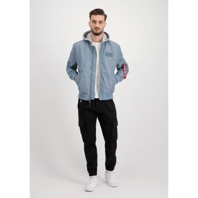Abbildung von Alpha Industries HOOD Bomberjacke, Herren, Größe: 3XL, Grey blue