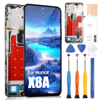 Abbildung von LCD Display für Huawei Honor X8a 2023 CRT LX1 LX2 LX3 Bildschirm Digitizer Glas Touchscreen Assembly mit Reparatur Set (6,7 Zoll, Schwarz Rahmen)