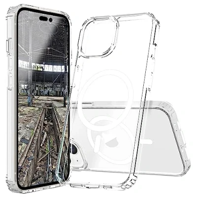 Abbildung von JT Berlin Pankow Clear Schutzhülle kompatibel mit Apple iPhone 14 Hülle (Optimiert für magnetisches Aufladen, Kratzfeste Rückseite aus Acrylglas, Anti Fingerabdruck Beschichtung) transparent
