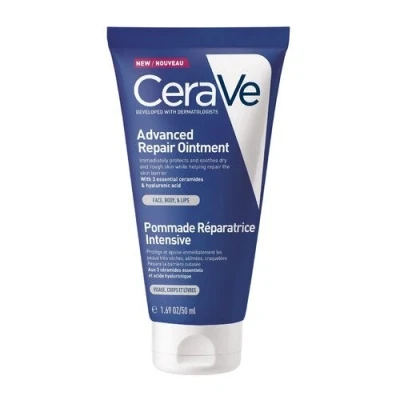 Abbildung von CeraVe Bálsamo Reparador Avanzado, Para Piel Agrietada, Irritada y Seca, Rostro, Labios Cuerpo, Protege, Hidrata Alivia, Con Vaselina, Ácido Hialurónico Ceramidas, 50ml