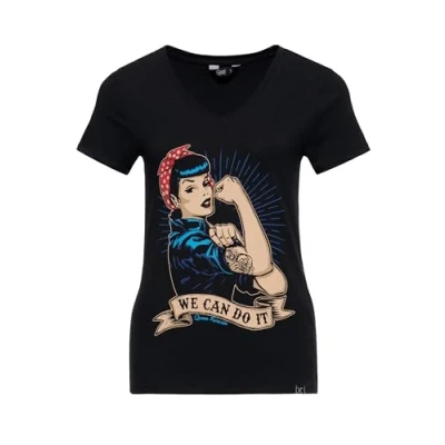 Abbildung von QueenKerosin Kurzarmshirt We can do it mit großem Vintage Druck vorne