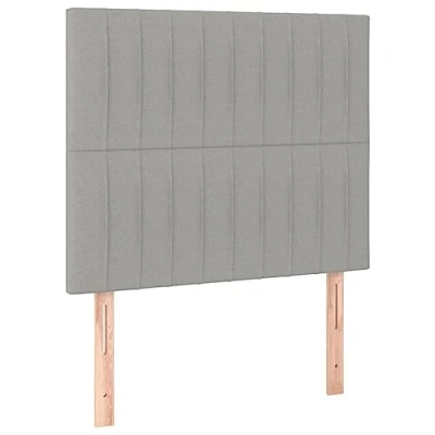 Abbildung von vidaXL Kopfteil Kopfteile 2 Stk. Hellgrau 80x5x78/88 cm Stoff, (1 St)