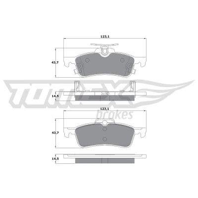 Abbildung von TOMEX brakes TX 15 79 Bremsbelagsatz Hinterachse mit akustischer Verschleißwarnung TOYOTA: Yaris II Schrägheck, III Schrägheck