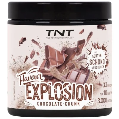 Abbildung von TNT Geschmackspulver &quot;Flavour Explosion&quot; (Chocolate Chunk / 100g) Unter 10 kcal pro Portion Kalorien sparen Ideal für Joghurt, Quark, Protein Shakes, etc.