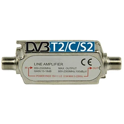 Abbildung von TronicXL Profi DVBS2 DVB S2 Satelliten Leitungsverstärker Inline Breitband SAT Verstärker TV PreAmp Inlineverstärker