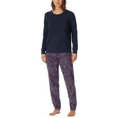 Abbildung von Schiesser Damen Schlafanzug Set lang mit Bündchen weiche Baumwolle Comfort Interlock Pyjamaset, Multicolor 1_182021, 42