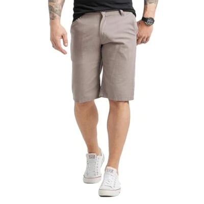 Abbildung von Rock Creek Herren Shorts Leinenshorts Chino Bermuda Sommer Regular Fit Leinen Kurze Hose Stoff Sommerhose RC 2370 Grau W38