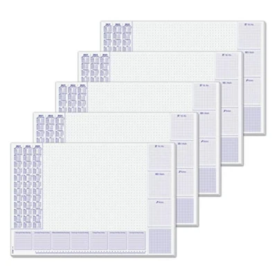 Abbildung von SIGEL HO355/5 Papier Schreibtischunterlage, ca. DIN A2 extra groß, mit aktuellem 3 Jahres Kalender und Wochenplan, 30 Blatt, 5 Stück, vegan, aus nachhaltigem