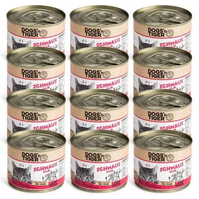 Abbildung von Adult Premium Katzenfutter Schmaus, Nassfutter, Getreidefrei, Rind, 12x 200g