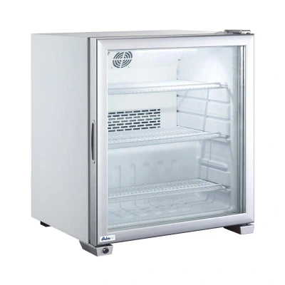 Abbildung von HENDI Aufsatz Gefrierschrank 90 Liter mit Glastür 62 x 57,5 71 cm LED Beleuchtung 3 Böden, Gastro Tiefkühlschrank