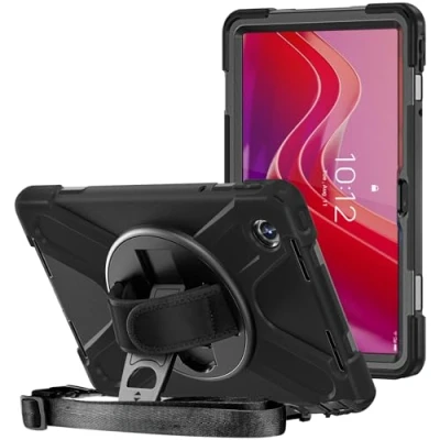 Abbildung von ProCase Hart Hülle für 11&quot; Lenovo Tab M11 2024 mit Stifhalter, Heavy Duty Stoßfest Robust Case Hybrid Cover Schwarz